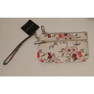NWT Women's NANETTE LEPORE Zipper Wristlet Vegan Leather Floral Wallet Billfold